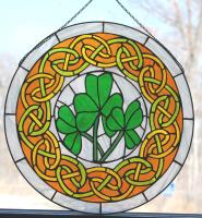 SHAMROCK CELTIC BRAIDED WINDOW